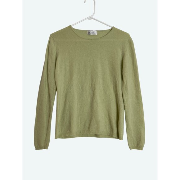 Sutton Studio 100% Cashmere Long Sleeve Round Neck Sweater Light Green Size Medi - Picture 1 of 6